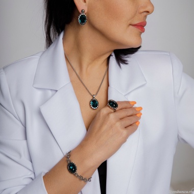 Кольцо Qudo, TIVOLA UNICA big (S/P) Emerald 56, 686936 Кольцо Qudo, TIVOLA UNICA big (S/P) Emerald 56, 686936