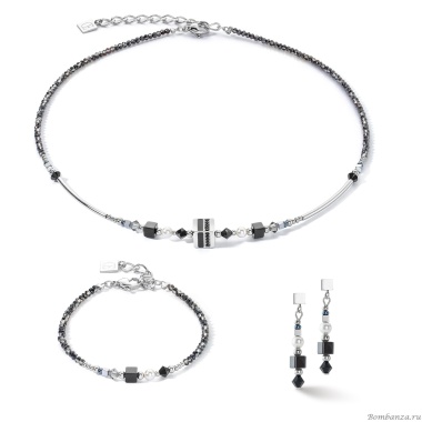 Серьги Coeur de Lion, Black-Silver, 4355/21-1317