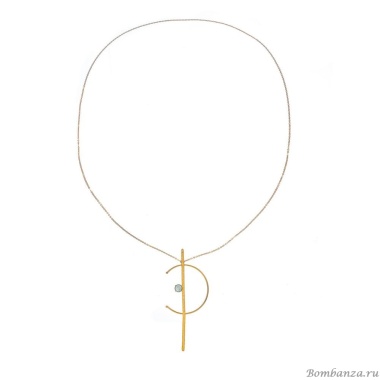 Колье Catherine Bijoux, Half moon, с кристаллом, CB25.1-5355AG мятный