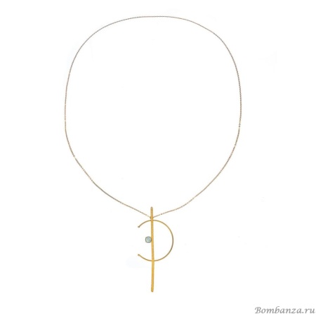 Колье Catherine Bijoux, Half moon, с кристаллом, CB25.1-5355AG мятный