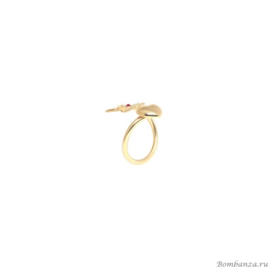 Кольцо Franck Herval, Angelica, незамкнутое, с кристаллом Swarovski, FH25.2-19-63690 золотистый