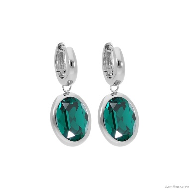 Серьги Qudo, Creole TIVOLA small S emerald, 310521 G/S Серьги Qudo, Creole TIVOLA small S emerald, 310521 G/S