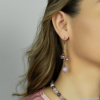 Серьги Lanzerotti, Iris, кунцит, циркон, перламутр, кристаллы, LZ-26.03-088 сиреневый