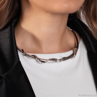 Колье Tra-la-ra, Salvaje, со змеей и кристаллами, TLR24-245P201 синий