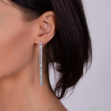 Серьги Moon Paris, Bohemia, удлиненные, с кристаллами, MB-23.04-013 серебристый Серьги Moon Paris, Bohemia, удлиненные, с кристаллами, MB-23.04-013 серебристый