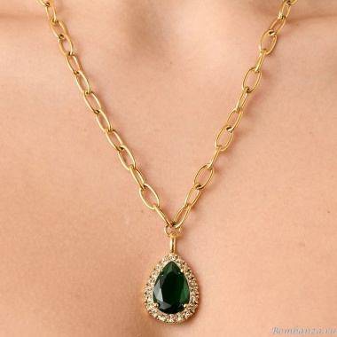Колье Dyrberg Kern, METTA SG EMERALD GREEN /GOLDEN, 450080 Колье Dyrberg Kern, METTA SG EMERALD GREEN /GOLDEN, 450080