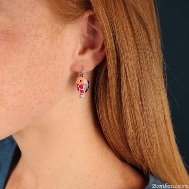 Серьги TARATATA, Ocean, асимметричные, с цветной смолой, TT-W24-02719-10M серебристый