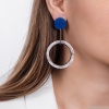 Серьги Nuance, асимметричные, с кольцом, NFN-24.04-060 синий