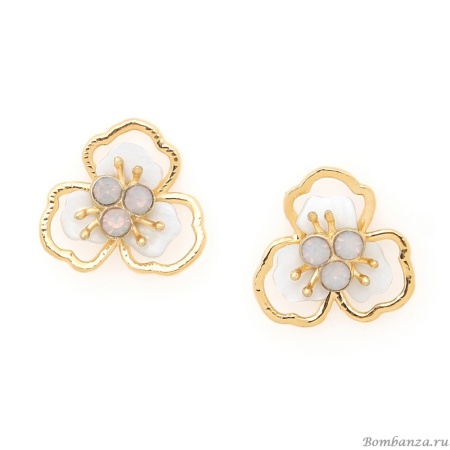 Серьги Franck Herval, Lisette, с перламутром и кристаллами Swarovski, FH25.2-12-69671 белый