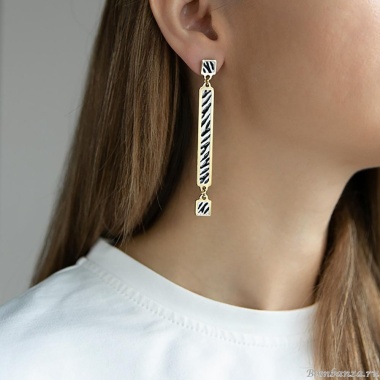 Серьги Francesca Bianchi, с эмалью, FB25.2-32D золотистый