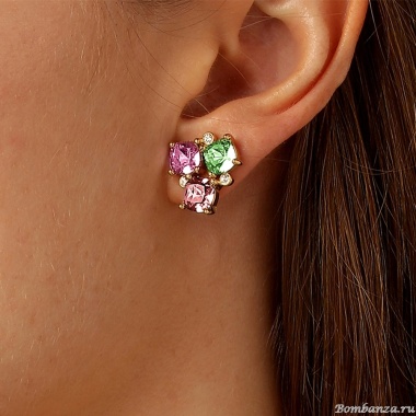 Серьги Dyrberg Kern, VIENA SG ROSE/GREEN, 420101 Серьги Dyrberg Kern, VIENA SG ROSE/GREEN, 420101