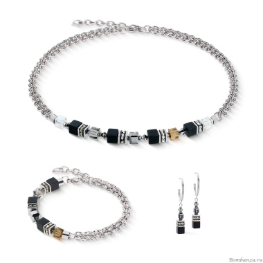 Колье Coeur de Lion, Black-Silver, 3021/10-1317 Колье Coeur de Lion, Black-Silver, 3021/10-1317