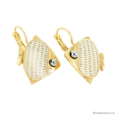 Серьги TARATATA, Sushi, с цветной смолой и стеклянными бусинами, TT-T25-06720-201 белый