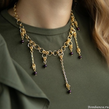 Колье Lanzerotti, Elisir, с жемчугом, LZ-25.10-294 фиолетовый