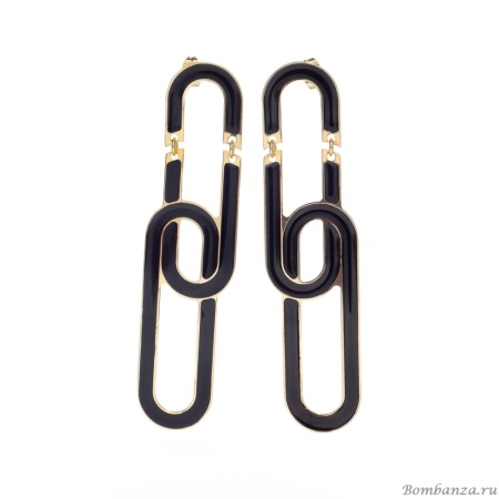 Серьги Francesca Bianchi, с эмалью, FB25.2-161D черный