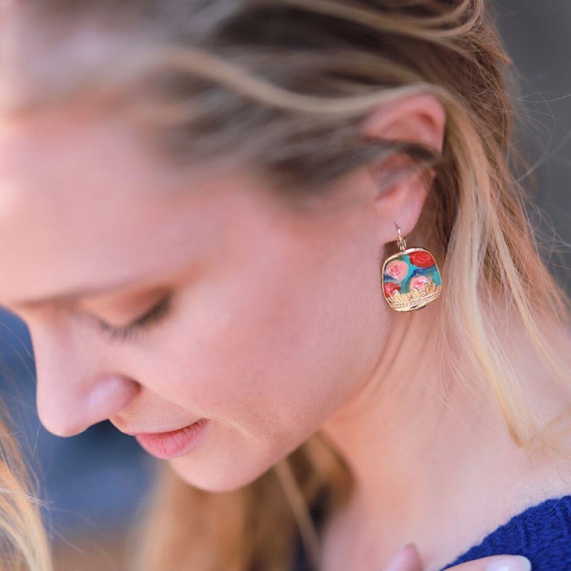 Серьги Taratata, Revolution, золотистые с цветной эмалью