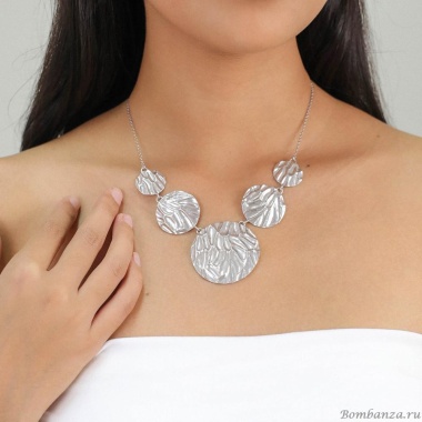 Колье Ori Tao, Ottawa, фактурный металл, OT24.1-15-31681 серебристый