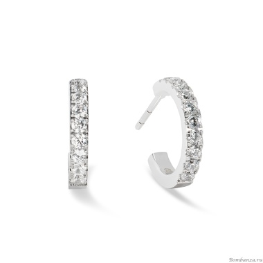 Серьги Coeur de Lion, Hoop Crystal-Silver 15мм, 0146/23-1817 Серьги Coeur de Lion, Hoop Crystal-Silver 15мм, 0146/23-1817
