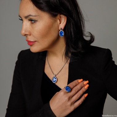 Кольцо Qudo, TIVOLA UNICA big (S/P) Royal blue delite 54, 688150 Кольцо Qudo, TIVOLA UNICA big (S/P) Royal blue delite 54, 688150