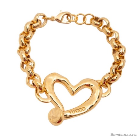 Браслет Tucco, Cuore, cо вставкой в форме сердца, TC-TMPU17 золотистый