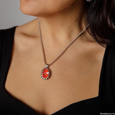 Колье Qudo, TIVOLA UNICA big (S/P) Crystal orange ignite 3cm, 420713 Колье Qudo, TIVOLA UNICA big (S/P) Crystal orange ignite 3cm, 420713