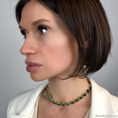 Колье Moon Paris, Ringo Queen, с кристаллами, MRQ-23.12-060 зеленый