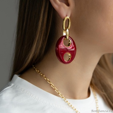 Серьги Francesca Bianchi, с эмалью, FB25.2-BSOR21 красный
