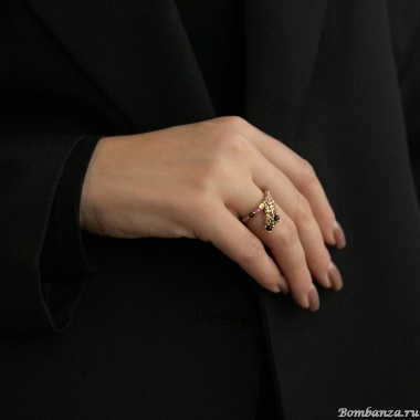 Кольцо Lanzerotti, Elisir, стрейч, циркон, зеленый гранат, кристалл, LZ-25.10-341 зеленый