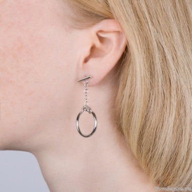 Серьги Moon Paris, Ringo, с цепью и подвеской, MR-21.06-117 серебристый Серьги Moon Paris, Ringo, с цепью и подвеской, MR-21.06-117 серебристый