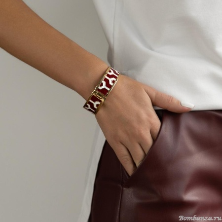 Браслет Francesca Bianchi, кафф, с эмалью, FB25.2-LAS5 красный, 5,5см