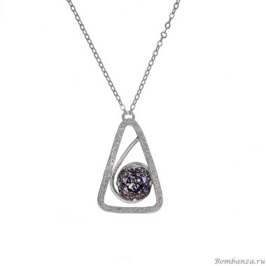 Колье Catherine Bijoux, Half moon, с кристаллом, CB25.1-5352AS серебристый