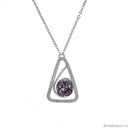 Колье Catherine Bijoux, Half moon, с кристаллом, CB25.1-5352AS серебристый