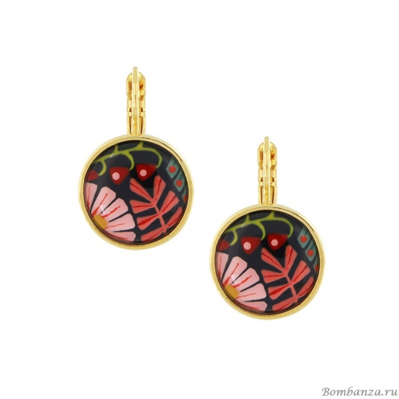 Серьги TARATATA, Frida, с цветной смолой и узорами, TT-H25-06748-20M золотистый