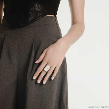 Кольцо Katerina Vassou, Pediment, разъемное, с кристаллом, KV24.2-401473BLINEN белый