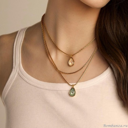 Колье VIDDA, Bloom, тройное, с австрийскими кристаллами, VD23-01721 персиковый, 45см