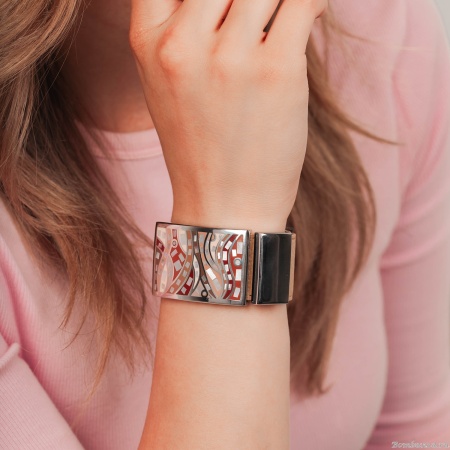 Браслет Fiore Luna, на кожаном персиковом ремешке, CB00230-17 R/S Браслет Fiore Luna, на кожаном персиковом ремешке, CB00230-17 R/S