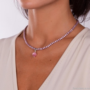 Колье Lanzerotti, Monroe, с кошачьим глазом, LZ-23.07-287 розовый
