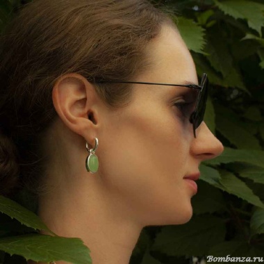 Серьги Fiore Luna, GREEN AVENTURINE, LE1204 G/S Серьги Fiore Luna, GREEN AVENTURINE, LE1204 G/S