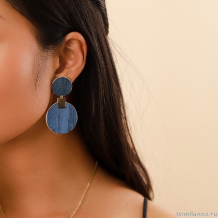 Серьги Nature Bijoux, Cosmos, тамариндовое дерево, шпон, перламутр, NB23.2-12-79091 синий Серьги Nature Bijoux, Cosmos, тамариндовое дерево, шпон, перламутр, NB23.2-12-79091 синий