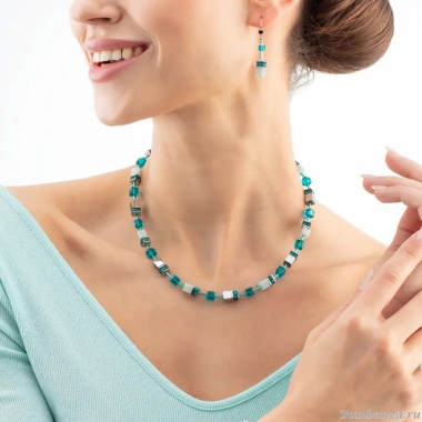 Колье Coeur de Lion, Dark Green-Silver, 4010/10-0548 Колье Coeur de Lion, Dark Green-Silver, 4010/10-0548