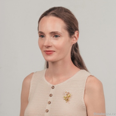 Брошь Букет Natural pearl, XR12097A3 G