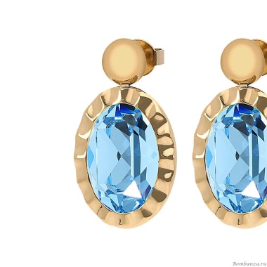 Серьги Qudo, TIVOLA UNICA big (G/P) Aquamarine 2,65cm, 332028 Серьги Qudo, TIVOLA UNICA big (G/P) Aquamarine 2,65cm, 332028