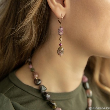 Серьги Lanzerotti, Elisir, с турмалином и рубином, LZ-25.10-314 розовый