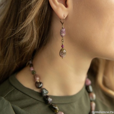 Серьги Lanzerotti, Elisir, с турмалином и рубином, LZ-25.10-314 розовый