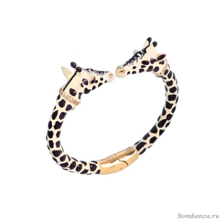 Браслет Polina Firenze, кафф, жираф с эмалью и кристаллами, PF25.2-BR4306 бежевый