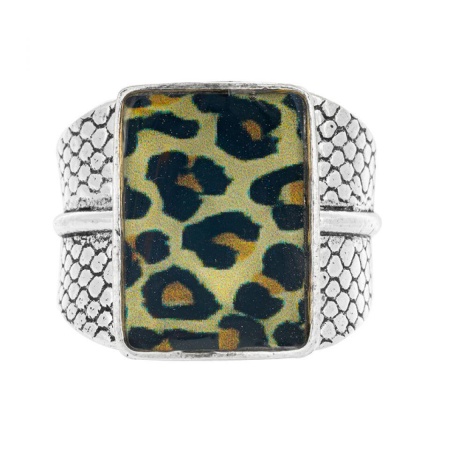 Кольцо Taratata, Panthere bleue, разъемное, серебристое, со вставкой, TT-E20-05408-102