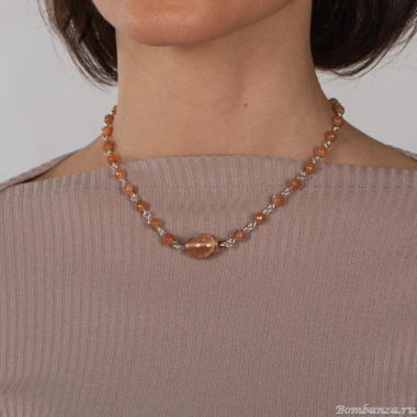 Колье Lanzerotti, Alba, с солнечником, LZ-24.02-061 бежевый