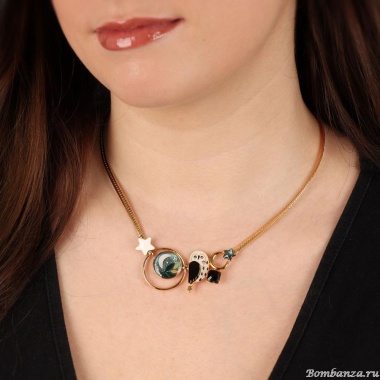 Колье TARATATA, Clair de lune, смола,бусины,блестки,краска,пудра, TT-H24-04105-207 зеленый Колье TARATATA, Clair de lune, смола,бусины,блестки,краска,пудра, TT-H24-04105-207 зеленый