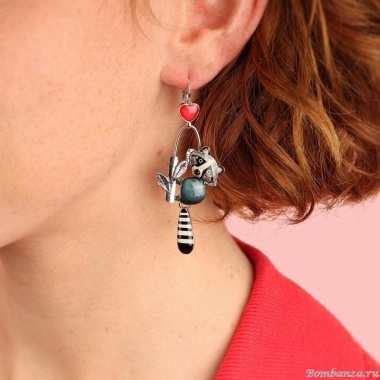 Серьги TARATATA, Raton lover, цветная смола, бусины, слюдяная пудра, TT-T25-03711-104 серый Серьги TARATATA, Raton lover, цветная смола, бусины, слюдяная пудра, TT-T25-03711-104 серый