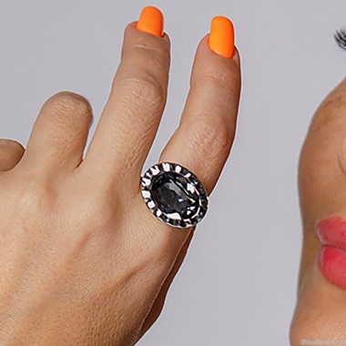 Кольцо Qudo, TIVOLA UNICA big (S/P) Crystal silver night 60, 687532 Кольцо Qudo, TIVOLA UNICA big (S/P) Crystal silver night 60, 687532